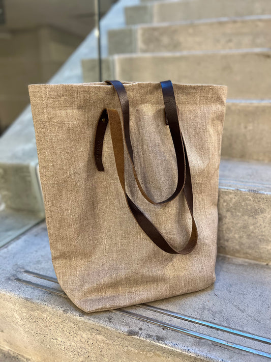 Waterproof Vegetable Resin Linen Bag  - Natural