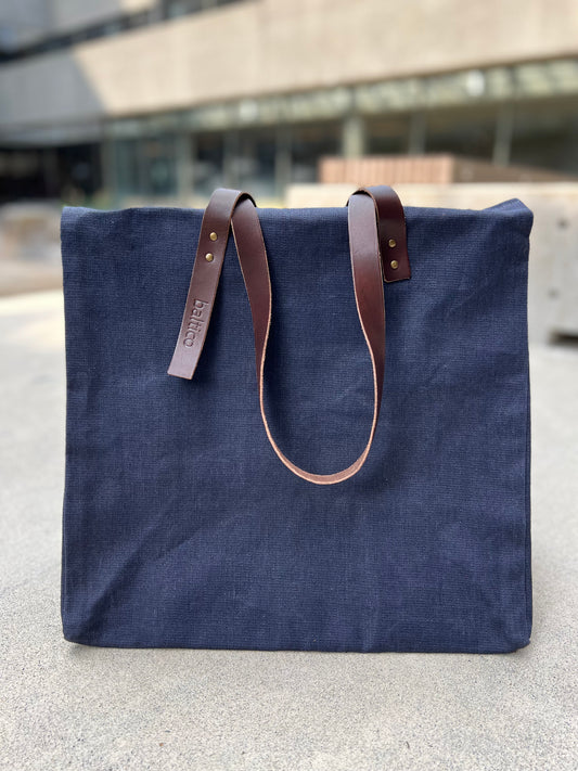 Waterproof Vegetable Resin Linen Bag- Dark Blue