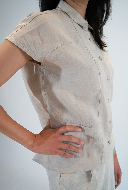 100% Linen Shirt  - Natural