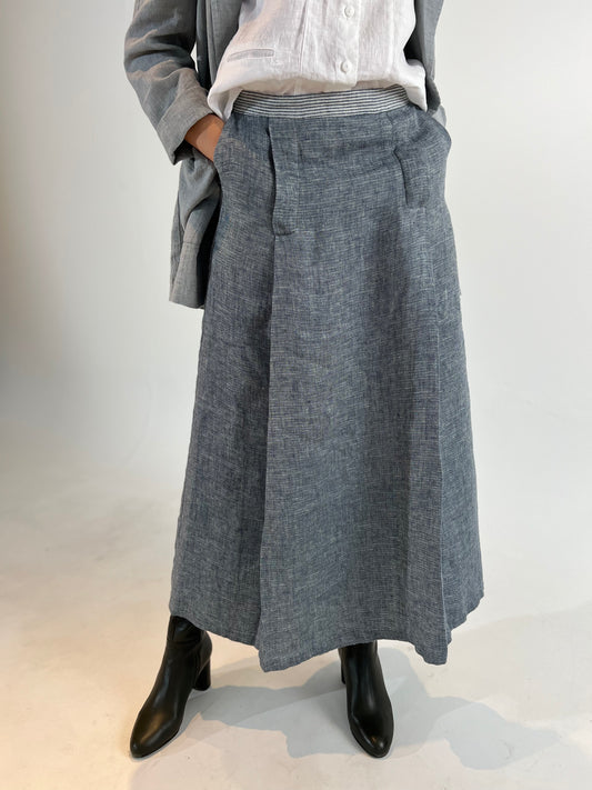 100% Linen skirt - Gray