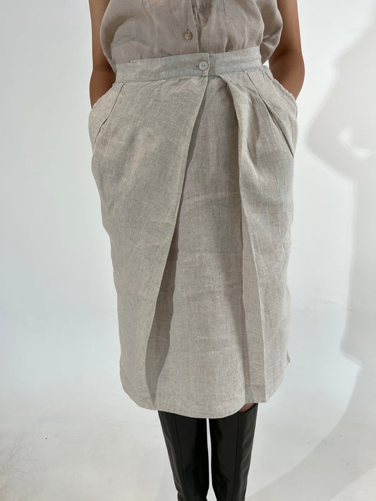 100% Linen skirt - Natural